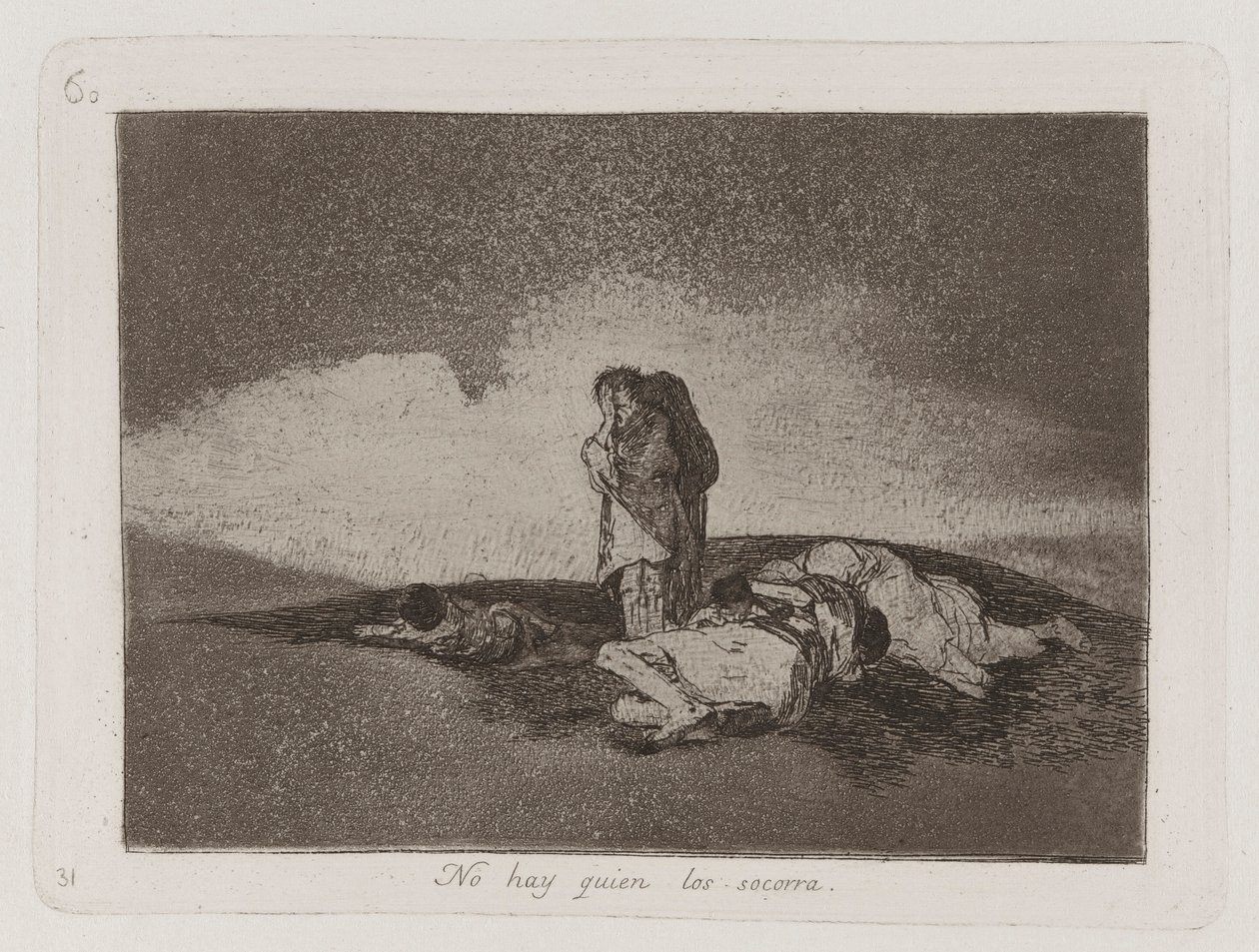 Onlara Yardım Edecek Kimse Yok, Savaşın Felaketlerinden Levha 60 by Francisco de Goya