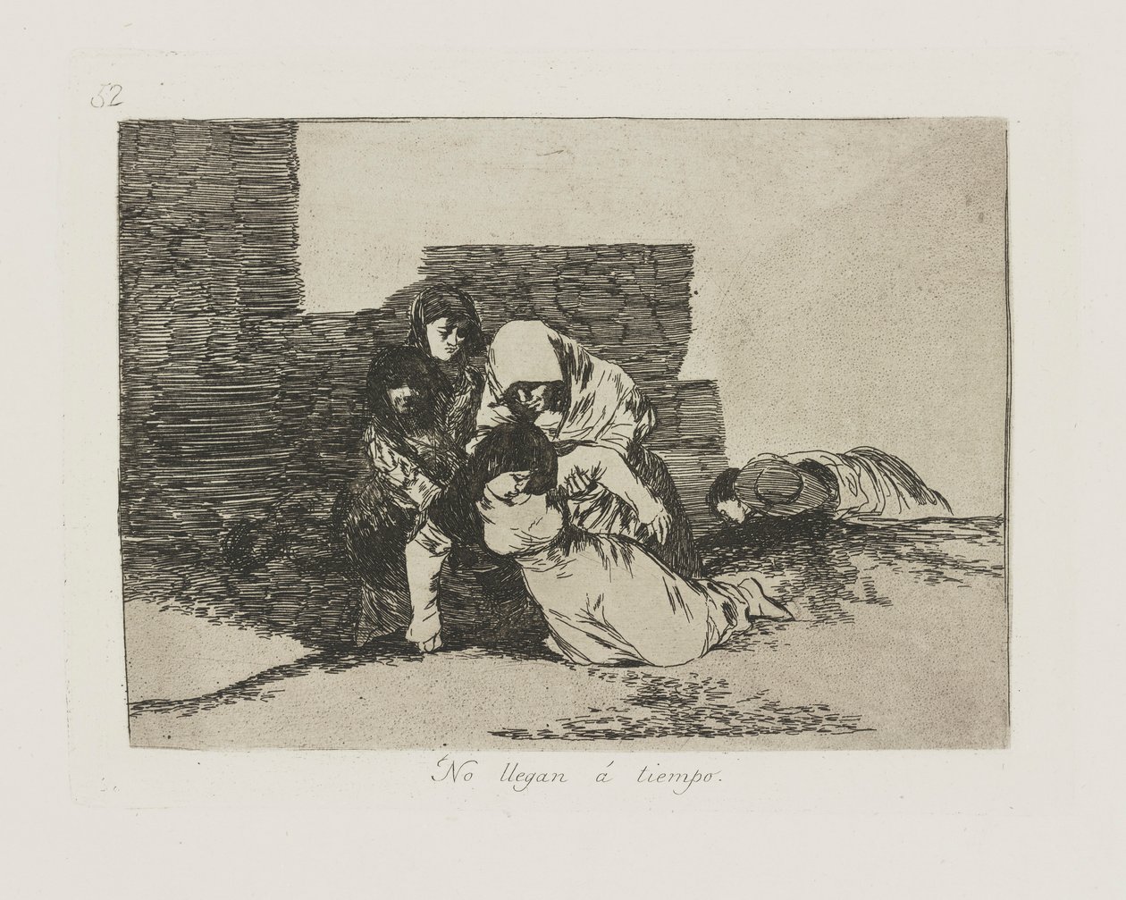 Gelmiyorlar mı? hava. (Zamanında Gelmezler.), pl. Savaşın Felaketleri dizisinden 52 by Francisco de Goya
