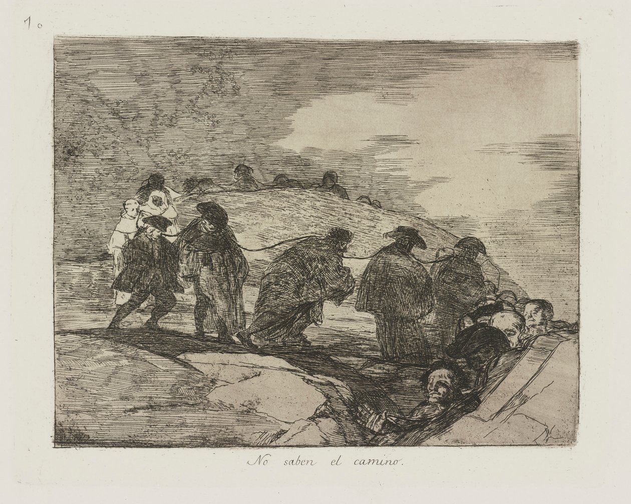Saben el camino yok. (Yolu Bilmezler.), pl. Los desastres de la guerra (Savaşın Felaketleri) dizisinden 70 by Francisco de Goya
