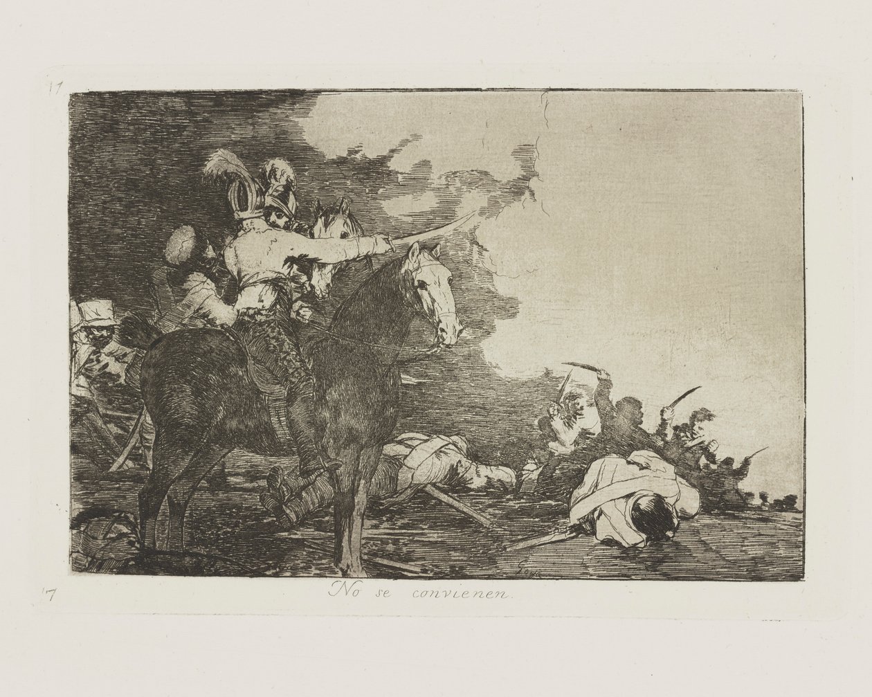 Aynı fikirde değiller. (Kabul Etmiyorlar.), pl. Savaşın Felaketleri dizisinden 17 by Francisco de Goya