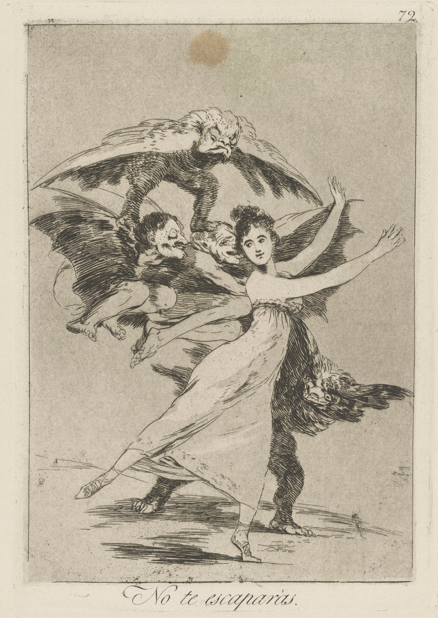 Kaçış yok. (Kaçmayacaksın.), pl. Los caprichos serisinden 72 by Francisco de Goya