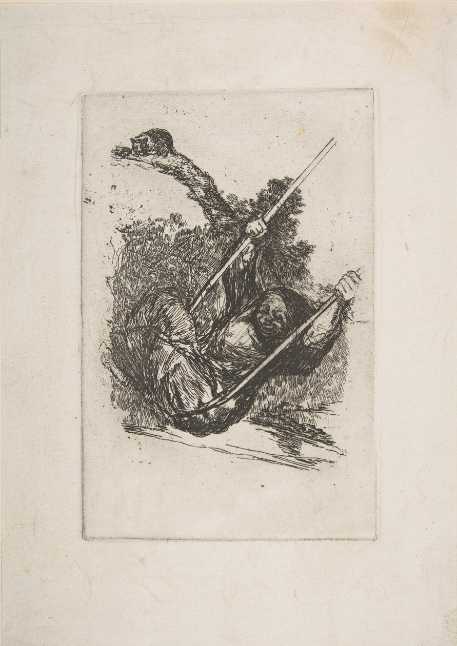 Salıncaktaki yaşlı kadın Vieja columpiándose.n.d. by Francisco de Goya