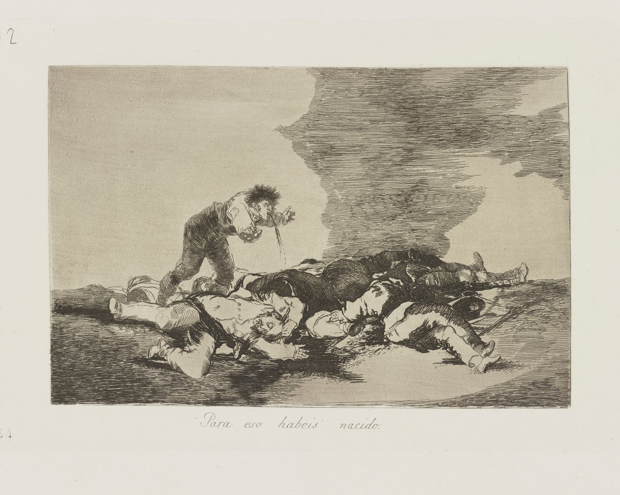 Bunun için doğdun. (Bunun İçin Doğdunuz.), pl. Savaşın Felaketleri serisinden 12 by Francisco de Goya