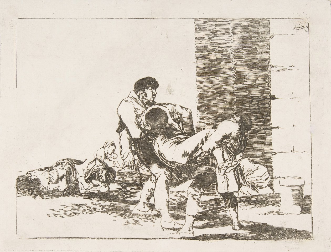 Los Desastres de la Guerra 'Savaşın Felaketleri'nden 56 numaralı levha: 'Mezarlığa.'A..., 1810-14. by Francisco de Goya