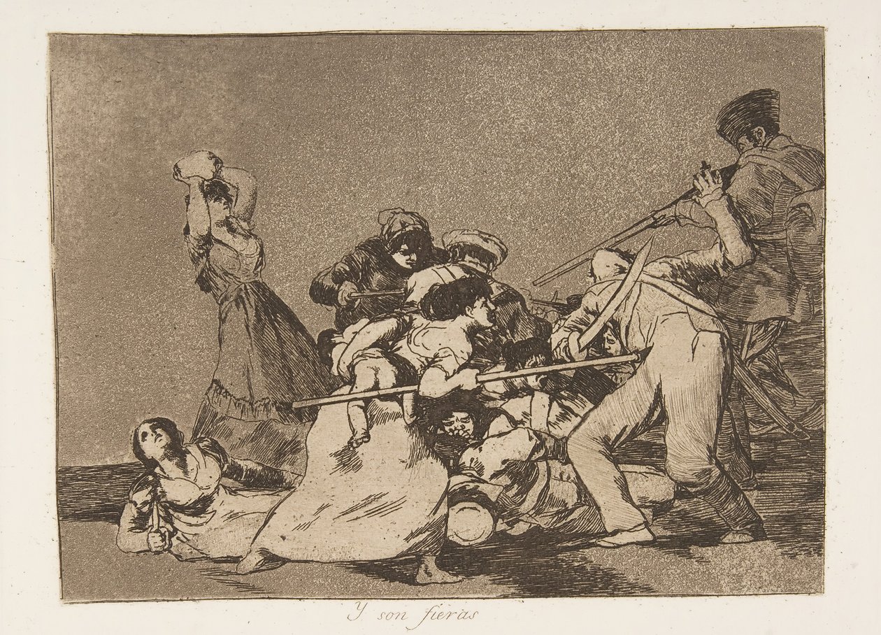 Los Desastres de la Guerra 'Savaşın Felaketleri'nden Plaka 5: 'Ve t..., 1810, 1863'te yayınlandı. by Francisco de Goya