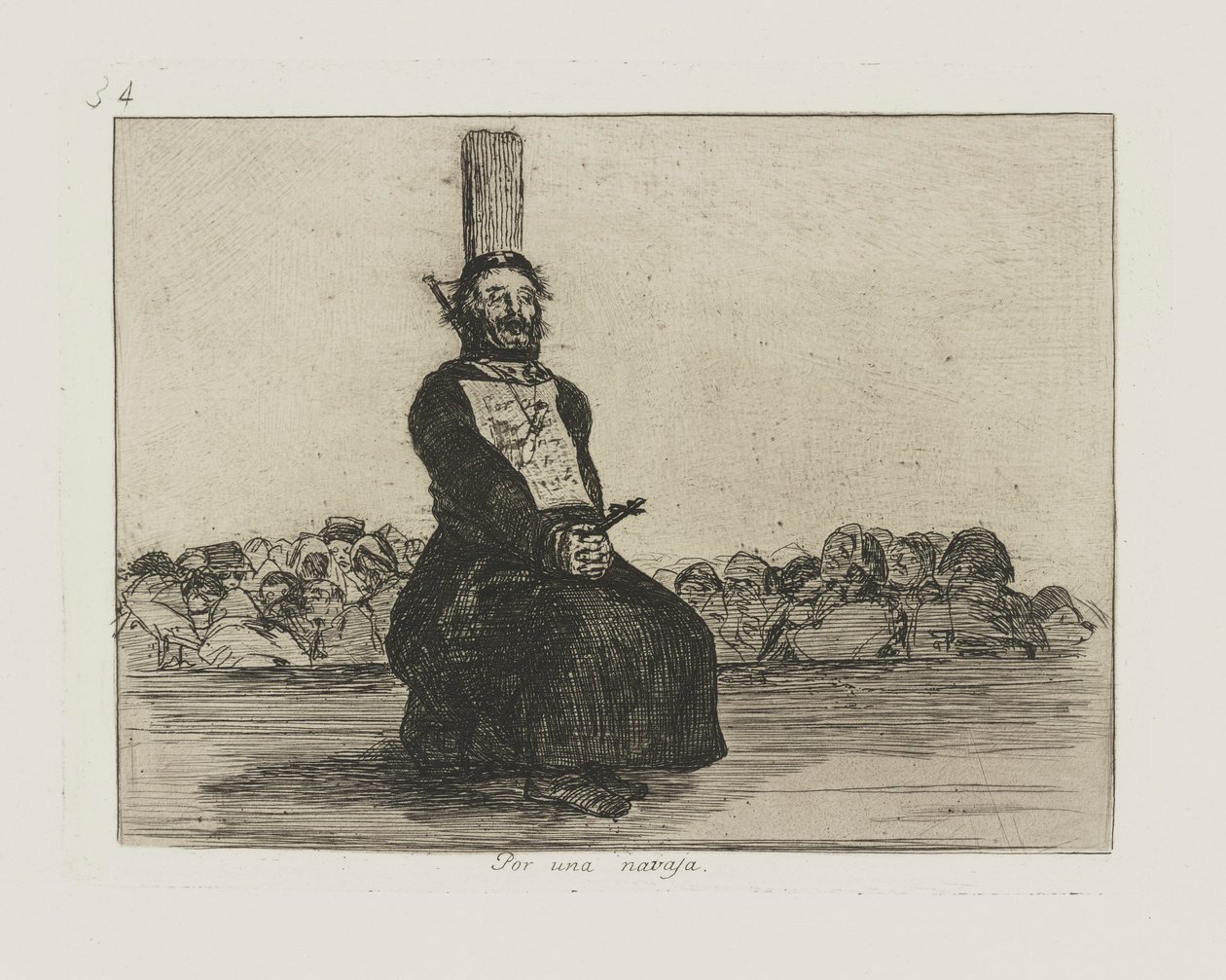 Bir ustura ile. (Bir Bıçak Hesabına.), pl. Savaşın Felaketleri dizisinden 34 by Francisco de Goya