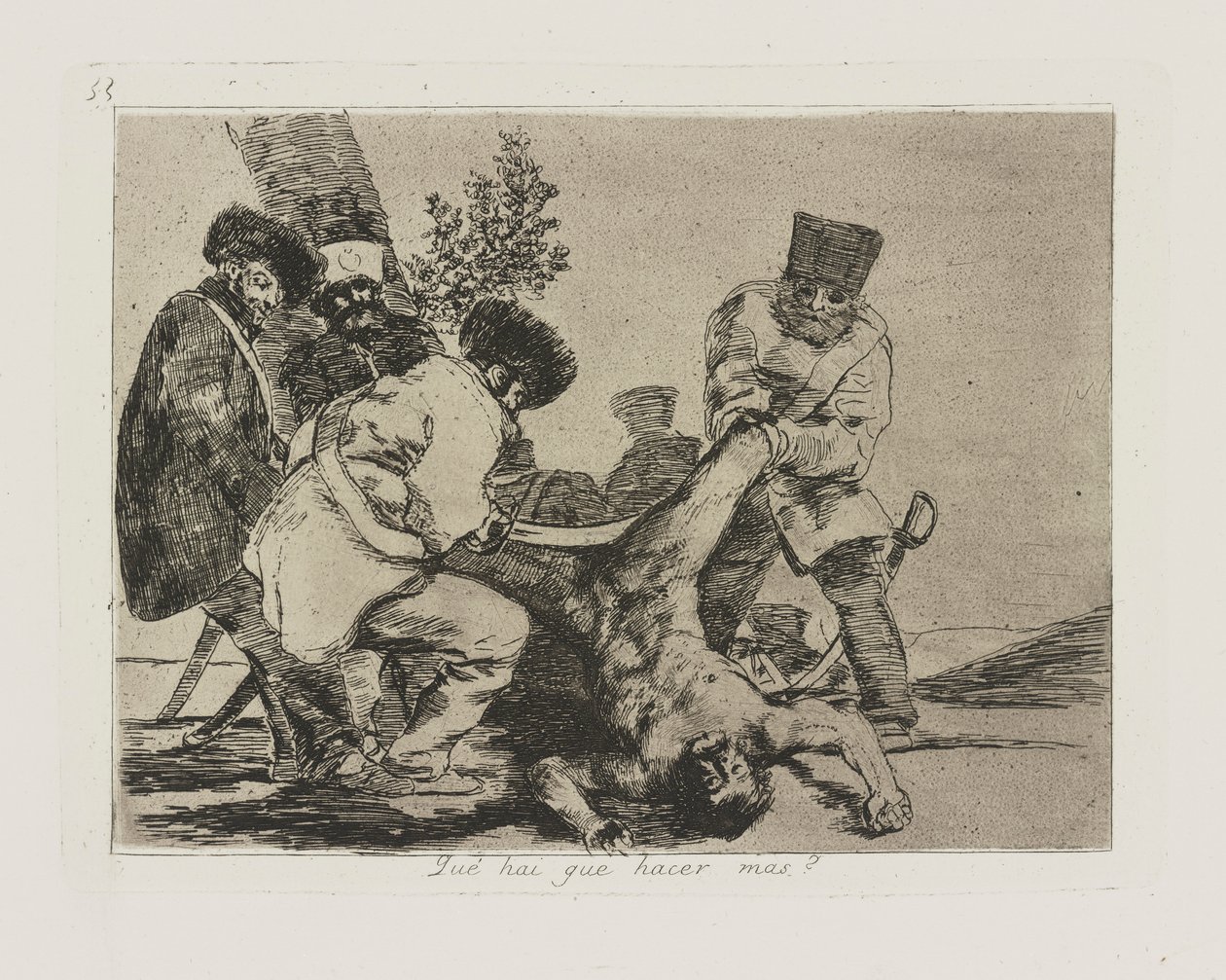 ne? daha fazlasını yapmak zorunda mısın? (Daha Ne Yapılabilir?), pl. Savaşın Felaketleri dizisinden 33 by Francisco de Goya