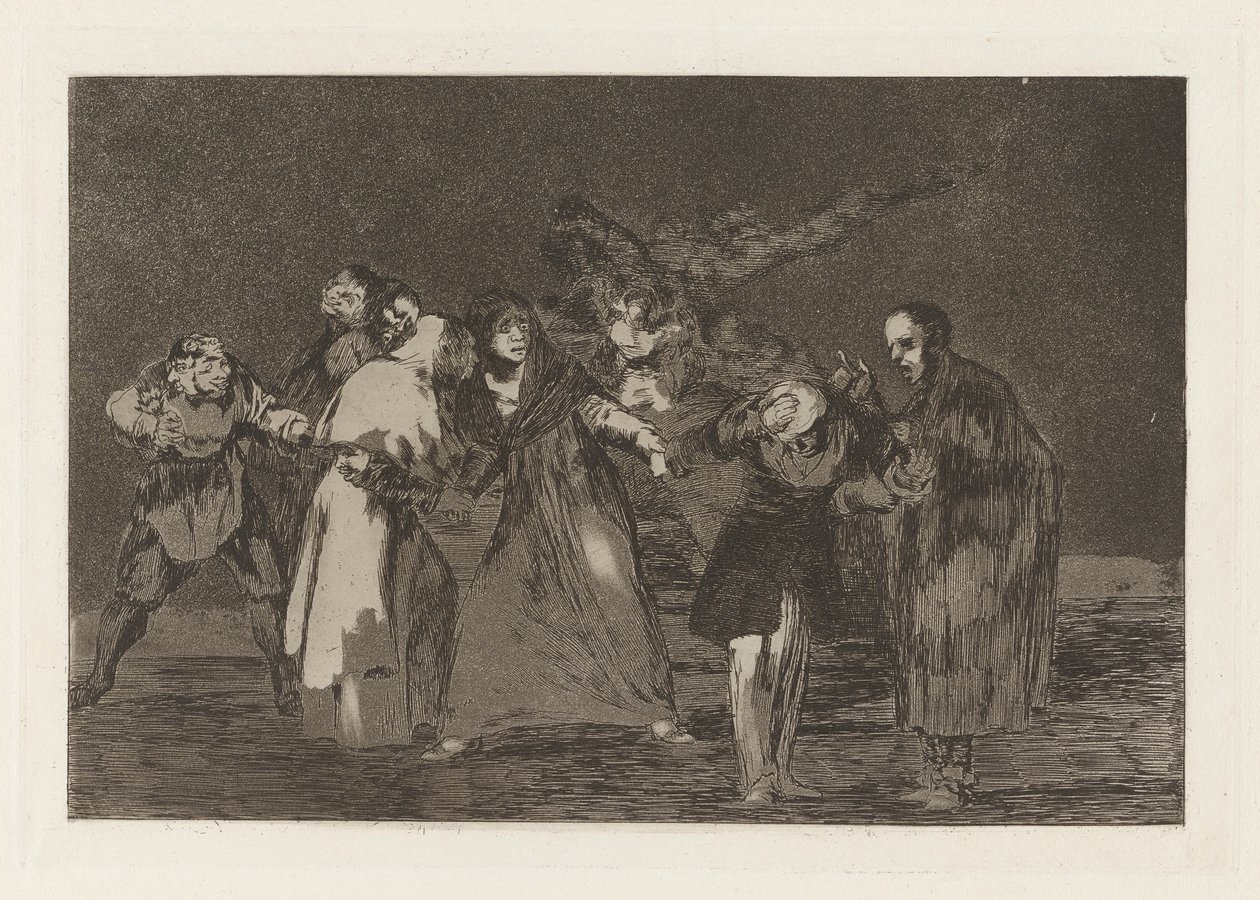 Los absurdities (Los atasözü) serisinden bıçak yaralarını iyileştirir ama kötü sözleri değil (Yaralar Aceleci Sözlerden Daha Hızlı İyileşir) by Francisco de Goya