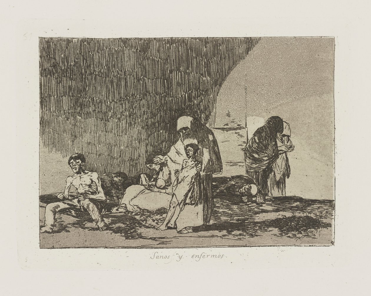 Sağlıklı ve hasta. (Sağlıklı ve Hasta.), pl. Savaşın Felaketleri dizisinden 57 by Francisco de Goya