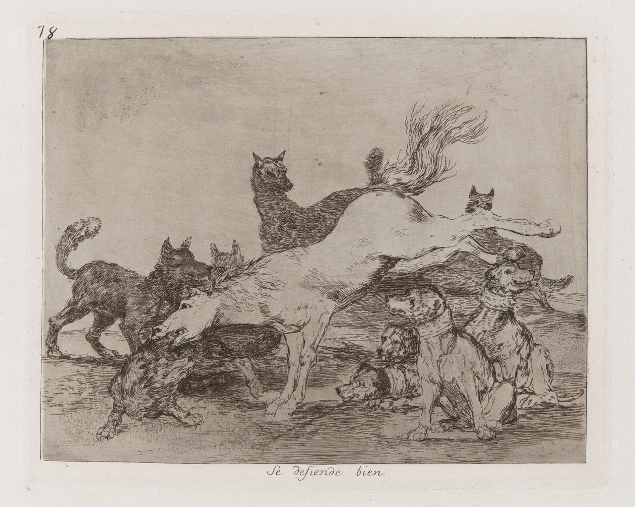 Kendini İyi Savunuyor, Savaşın Felaketlerinden Levha 78 by Francisco de Goya