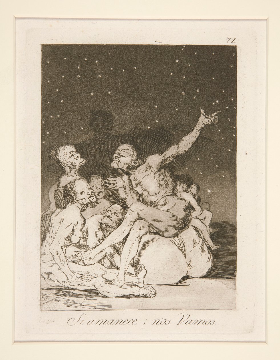 Si amanece, nos vamos (Gün Tatili Çıkınca Çıkacağız), pl. Los caprichos serisinden 71 by Francisco de Goya