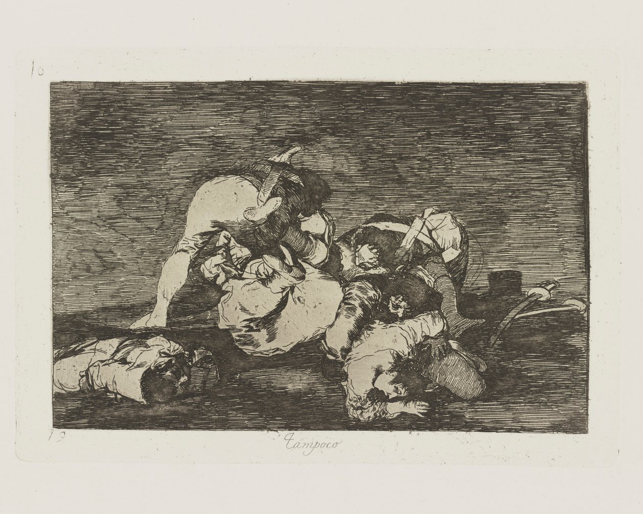 Hiç de bile. (Ne de [Bunları] İkisinden birini Yapın.), pl. Savaşın Felaketleri dizisinden 10 by Francisco de Goya