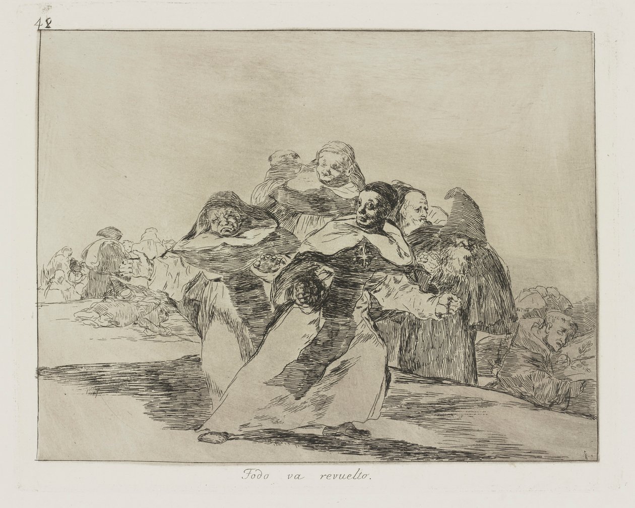 Her şey karışık. (Her şey tepetaklak.), pl. Savaşın Felaketleri dizisinden 42 by Francisco de Goya