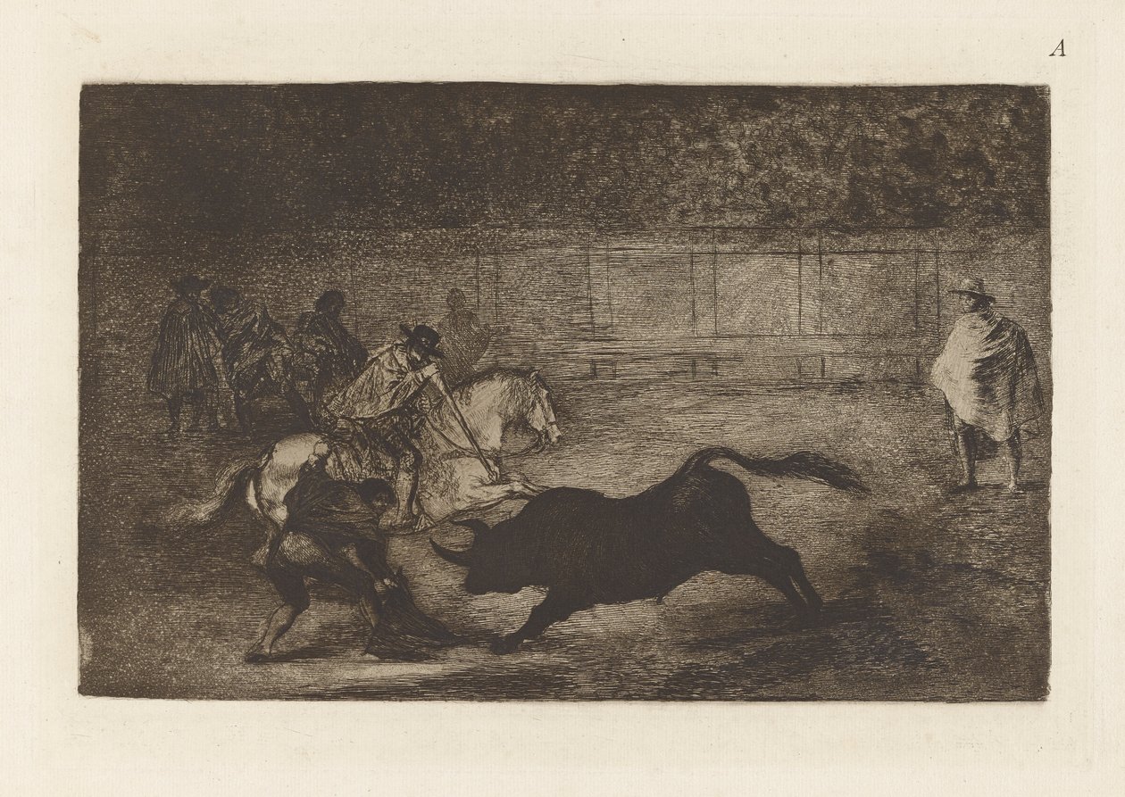 İspanyol bir atlı eziyor by Francisco de Goya