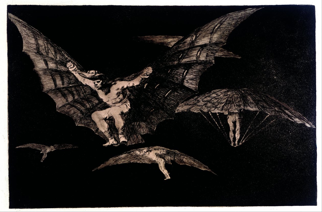 Bir İradenin Olduğu Yerde Bir Yol Vardır (Uçmanın Bir Yolu) by Francisco de Goya