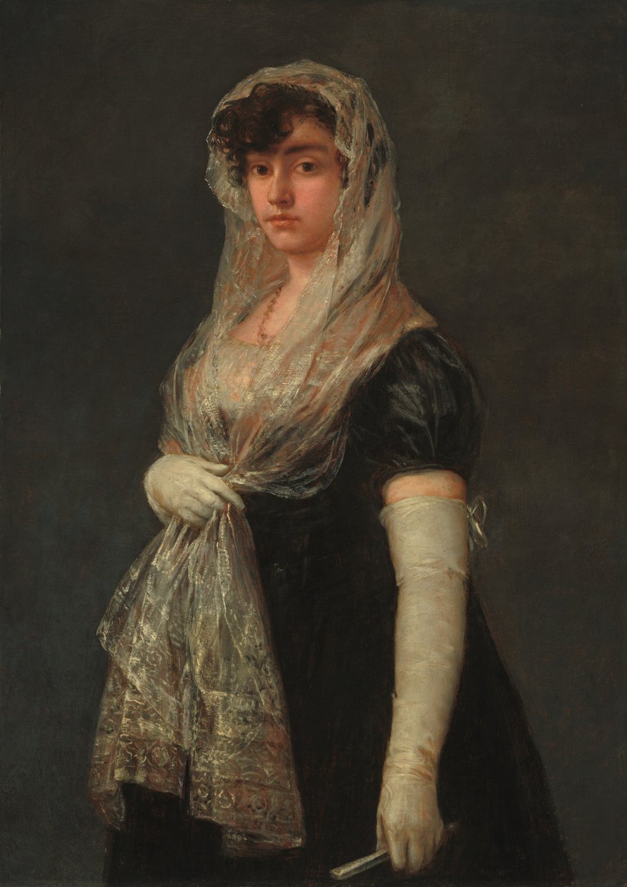 Mantilla ve Basquina giyen genç bayan by Francisco de Goya