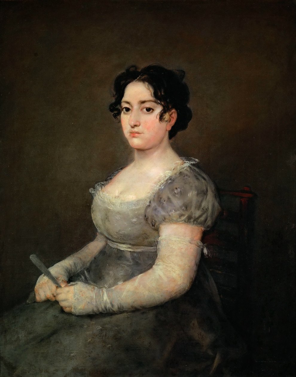 Yelpazeli Bir Kadının Portresi, 1806-1807. by Francisco Goya de