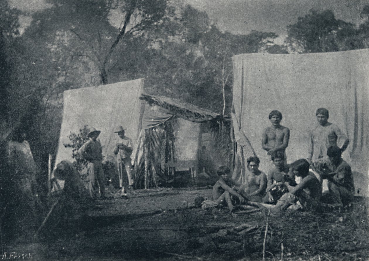 Bir Kampı ziyaret eden Guaranyler, 1895 by Francisco Henszler