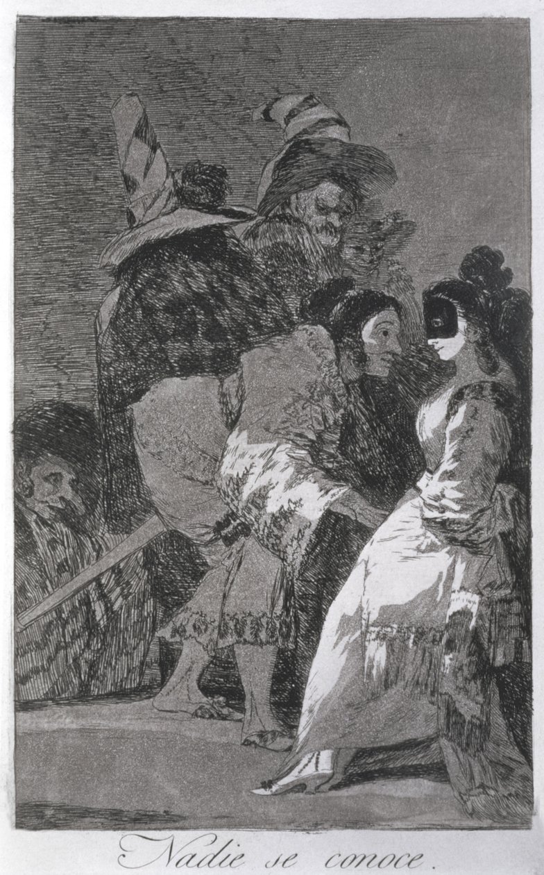 193-0082106 Kimse kendini tanımıyor, 'Los caprichos' levhası 6, pub. 1799 (aşındırma) by Francisco Jose de Goya y Lucientes
