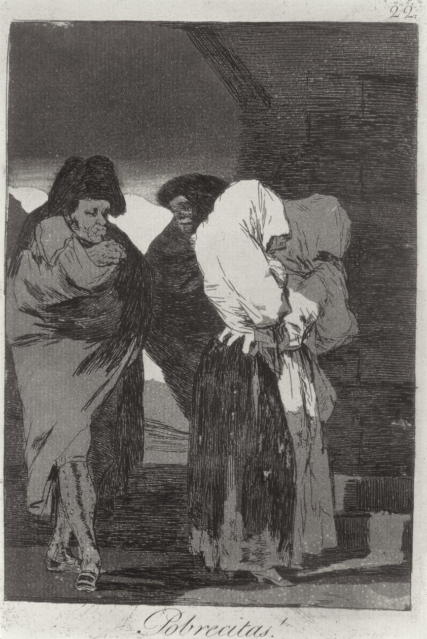 193-0082122 Zavallı küçük kızlar!, 'Los caprichos' levhası 22, pub. 1799 (aşındırma) by Francisco Jose de Goya y Lucientes
