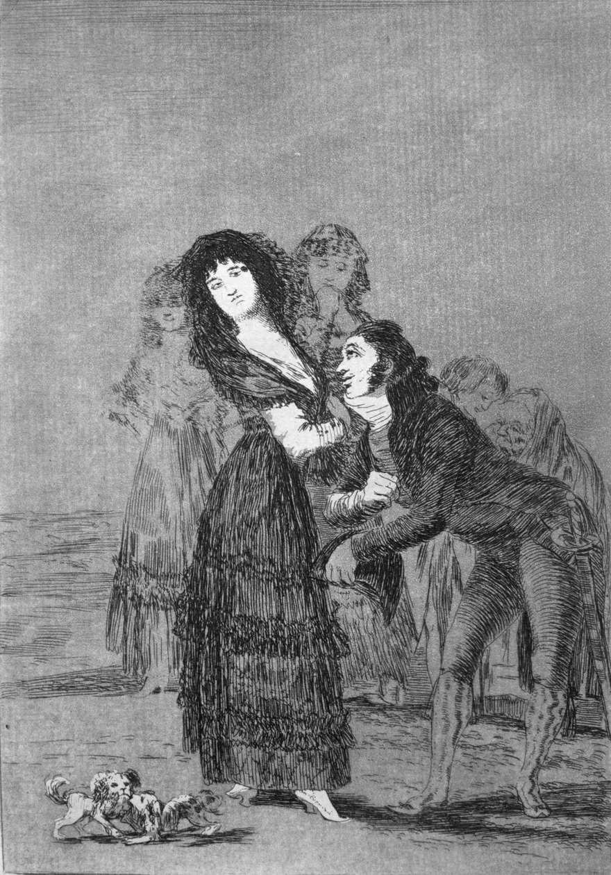 193-0082127 Hangisi daha baskın?, 'Los caprichos' levha 27, pub. 1799 (aşındırma) by Francisco Jose de Goya y Lucientes