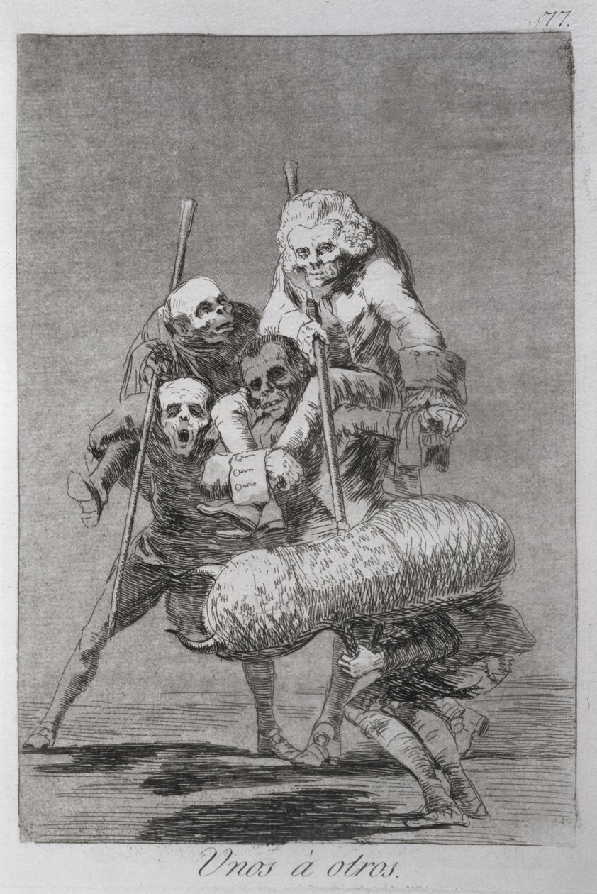 193-0082177 Birinin diğerine yaptığı, 'Los caprichos'un 77 numaralı levhası by Francisco Jose de Goya y Lucientes