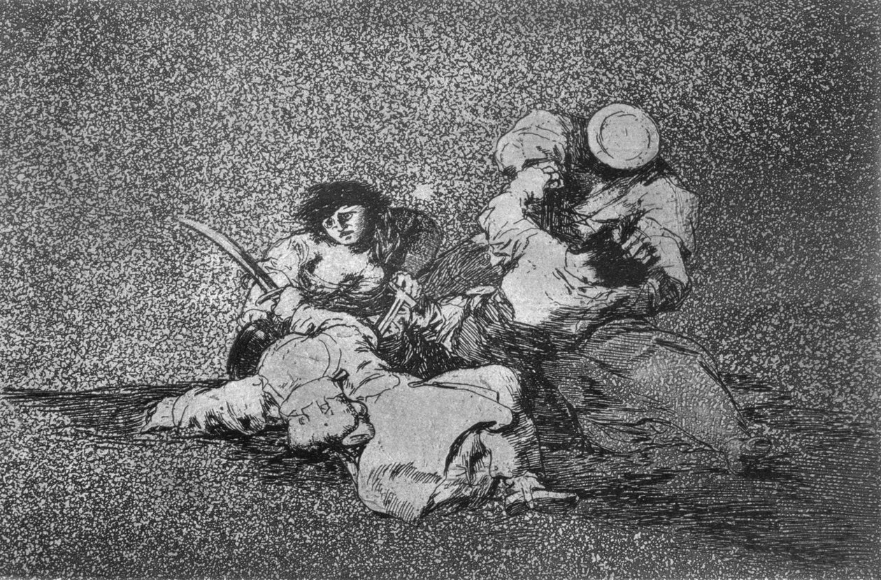 193-0082185 Kadınlar cesaret veriyor, 'Savaşın Felaketleri'nin 4. plakası by Francisco Jose de Goya y Lucientes