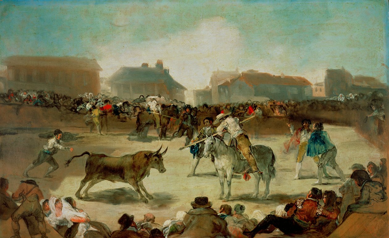 Bir Köy Boğa Güreşi - Goya, Francisco, de (1746-1828) - 1812-1814 - Ahşap üzerine yağlı boya - 45x72 - Real Academia de Bellas Artes de San Fernando, Madrid ©FineArtImages/Leemage by Francisco Jose de Goya y Lucientes