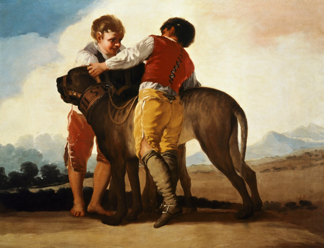 Mastiffli Oğlanlar, c.1786 (tuval üzerine yağlı boya) by Francisco Jose de Goya y Lucientes