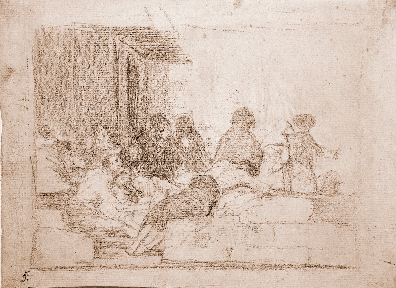 Savaşın Destres: Vaines şikayetleri (hazırlık çizimi by Francisco de Goya