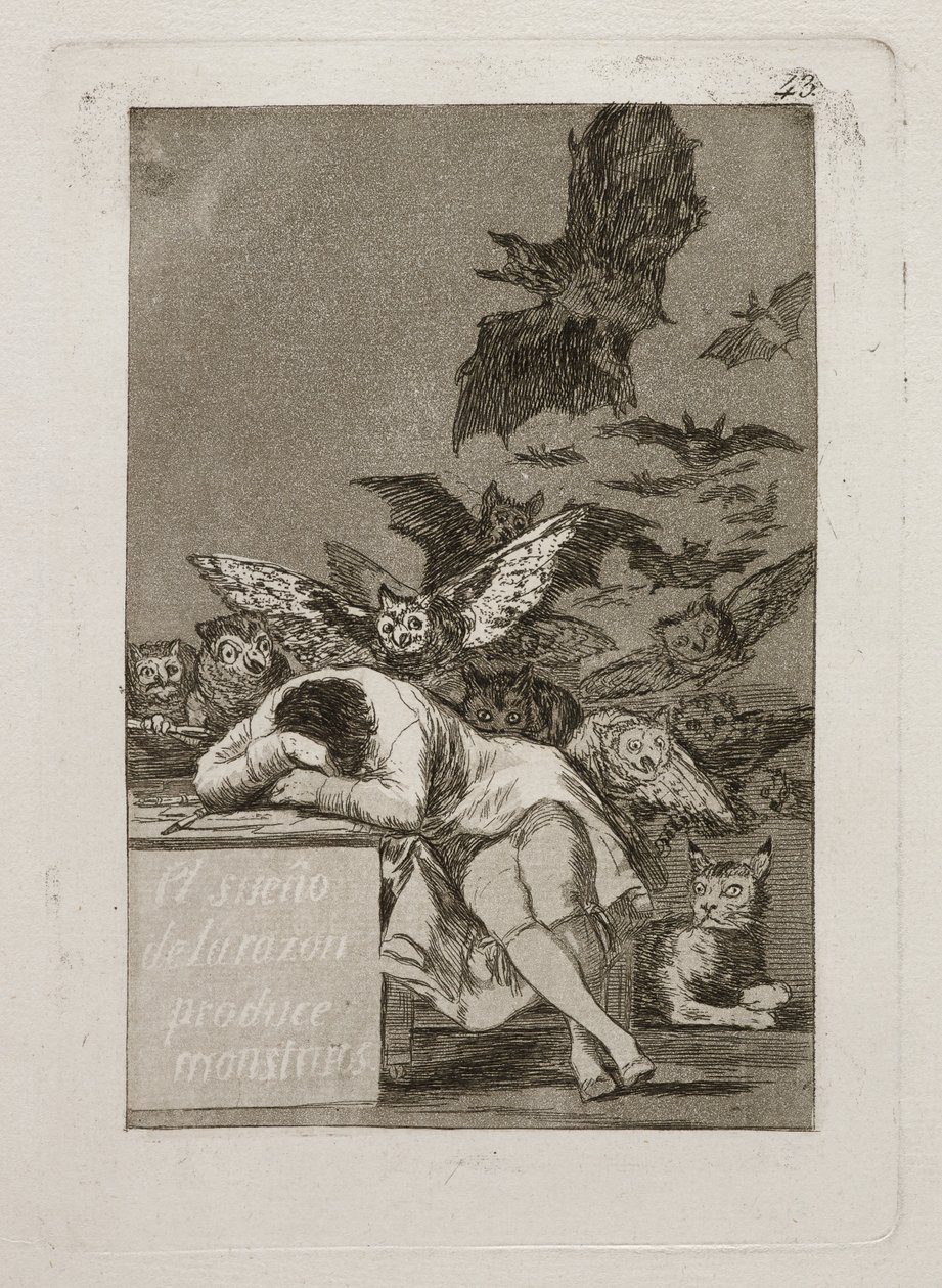Aklın Rüyası Canavarlar Yaratır by Francisco Jose de Goya y Lucientes