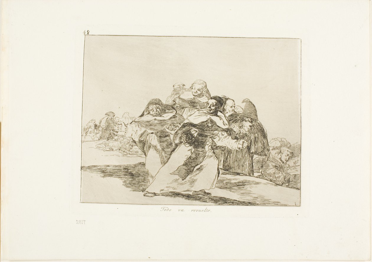 Her şey tepetaklak, Savaşın Felaketleri'nden 42. plaka by Francisco Jose de Goya y Lucientes