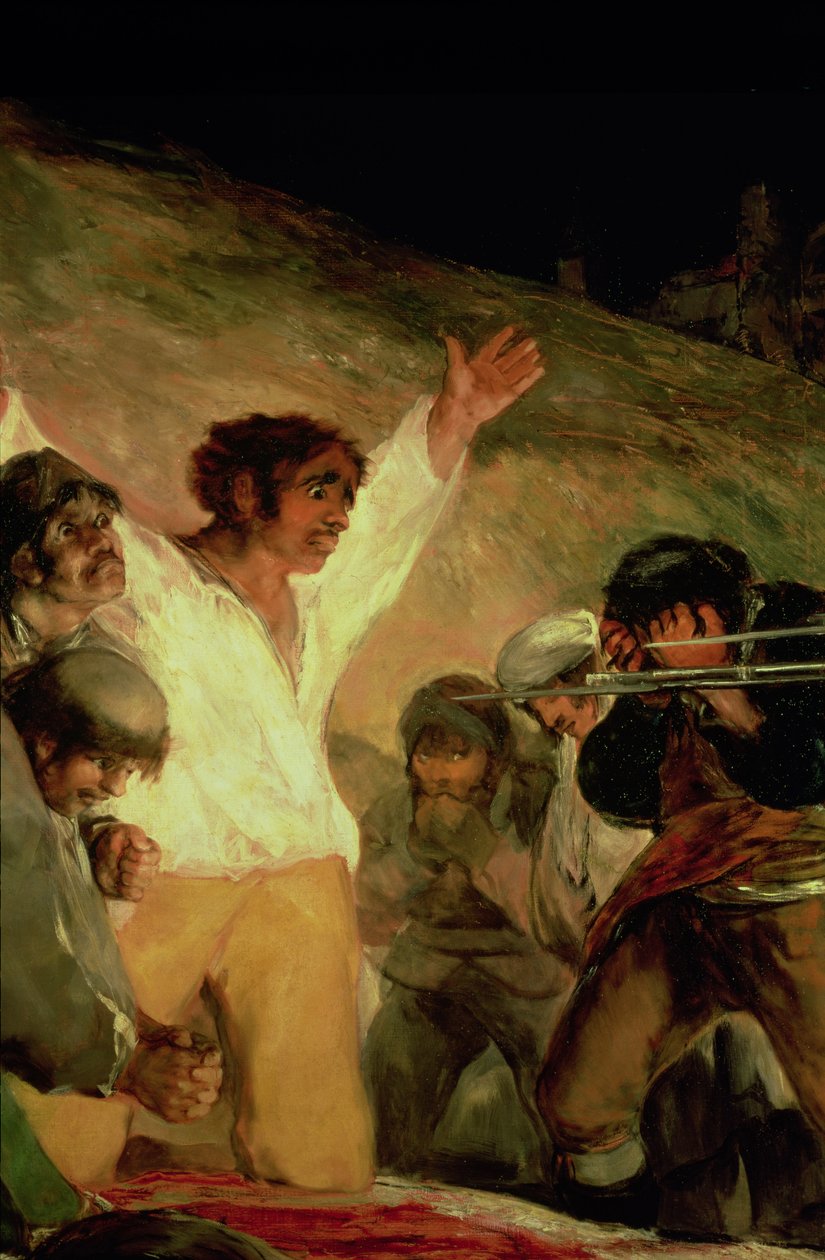 Madrid Savunucularının İnfazı, 3 Mayıs 1808, ellerini kaldırmış bir adamın detayı by Francisco Jose de Goya y Lucientes