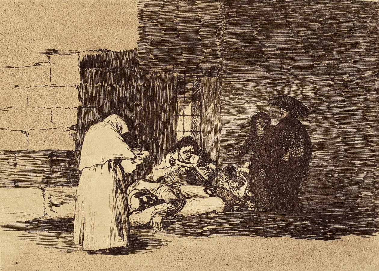 GOYA Y LUCIENTES, Francisco de (1746-1828). Bir Kadının Hayırseverliği. 1810-1820. (15,5 x 20,6 cm). "Savaşın Felaketleri"nin 49. Levhası. gravür İSPANYA. MADRİD (ÖZERK TOPLULUK). Madrid. Ulusal Kütüphane by Francisco Jose de Goya y Lucientes