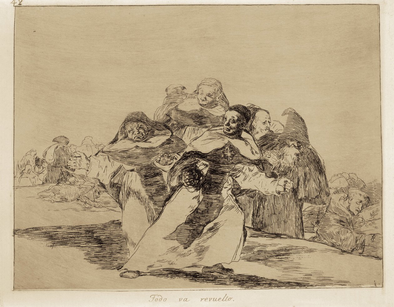 GOYA Y LUCIENTES, Francisco de (1746-1828). Her şey alt üst. 1810-1820. (17,6 x 22,2 cm). "Savaşın Felaketleri"nin 42. Levhası. gravür İSPANYA. MADRİD (ÖZERK TOPLULUK). Madrid. Prado Müzesi by Francisco Jose de Goya y Lucientes