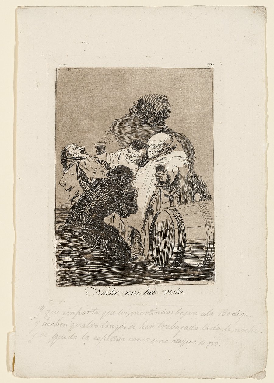 Bizi Kimse Görmedi, "Los Caprichos" dan levha, 1799 by Francisco de Goya