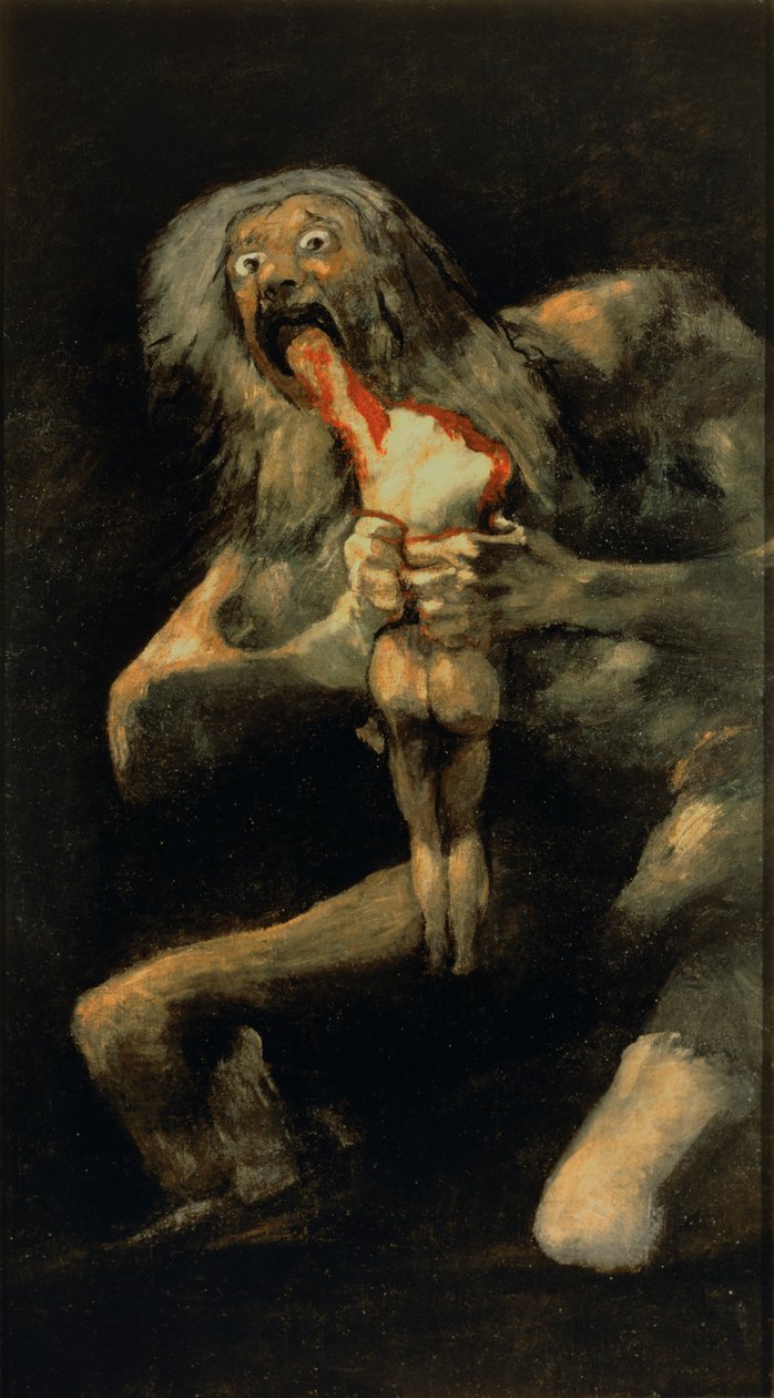 Oğullarından birini yiyen Satürn by Francisco de Goya