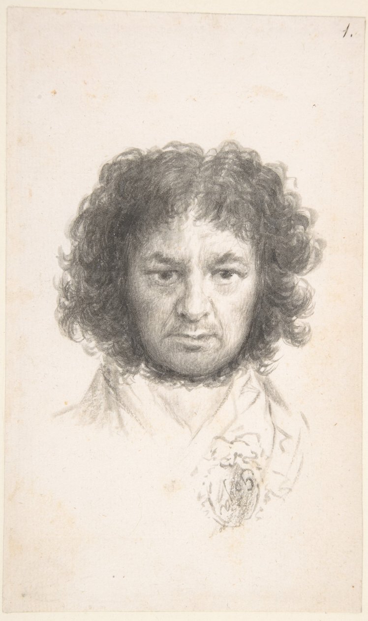 Otoportre, c.1796 (kağıt üzerine fırça ve mürekkep) by Francisco Jose de Goya y Lucientes