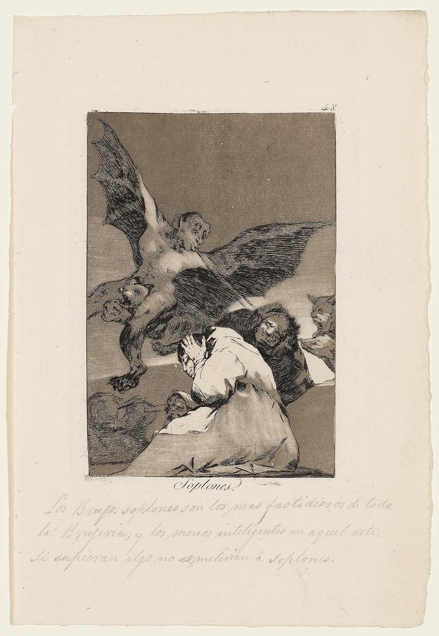 Soplones, plaka "Los Caprichos", 1799 by Francisco de Goya