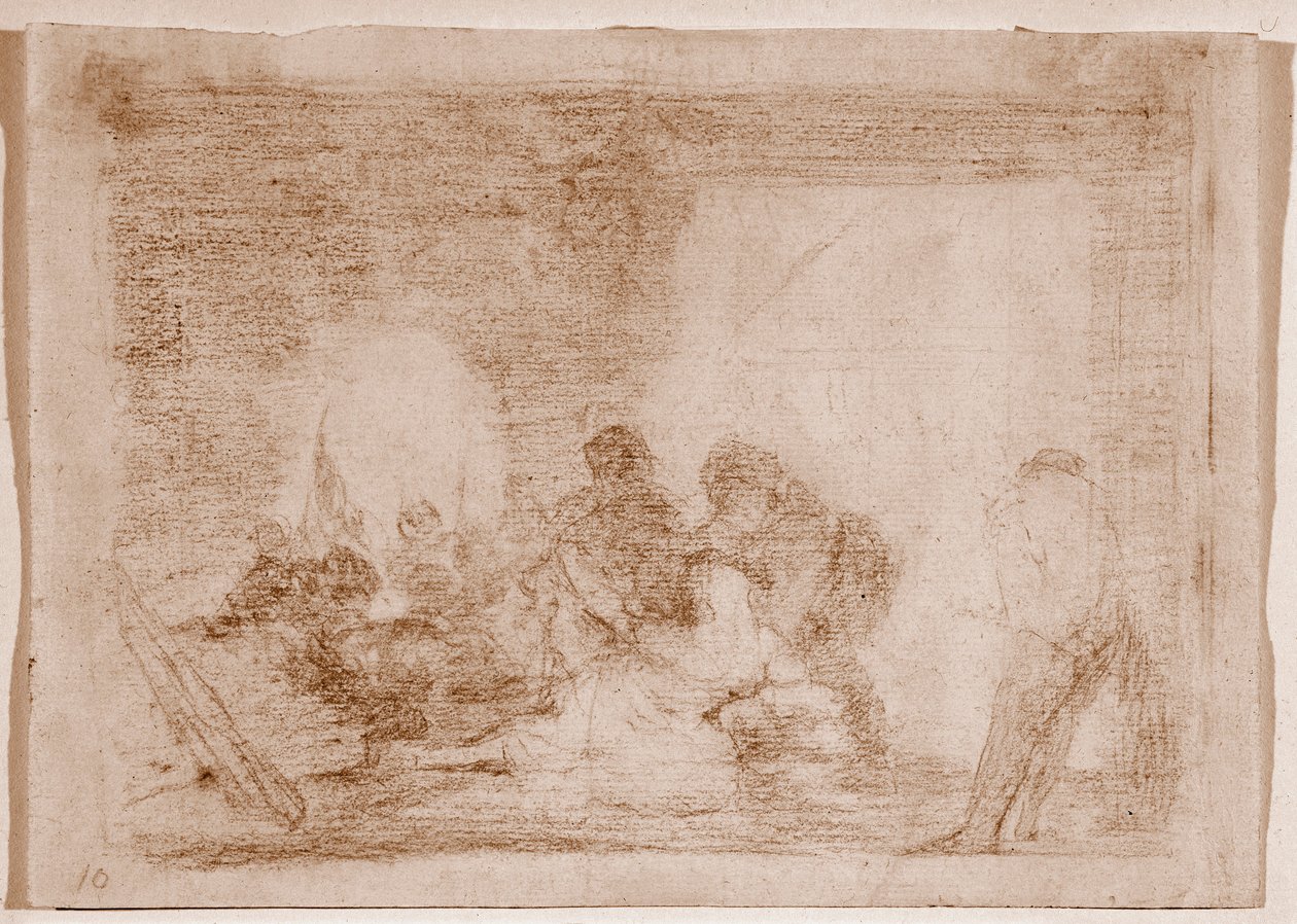 Savaşın Felaketleri : Karısının tecavüzüne tanık olan bir adam (Çizim by Francisco de Goya