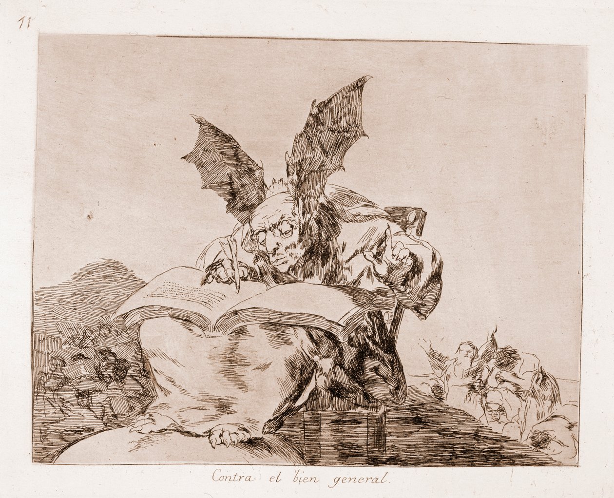 Savaşın Felaketleri: Kamu yararına karşı (hazırlık çiziminden kazıma by Francisco de Goya
