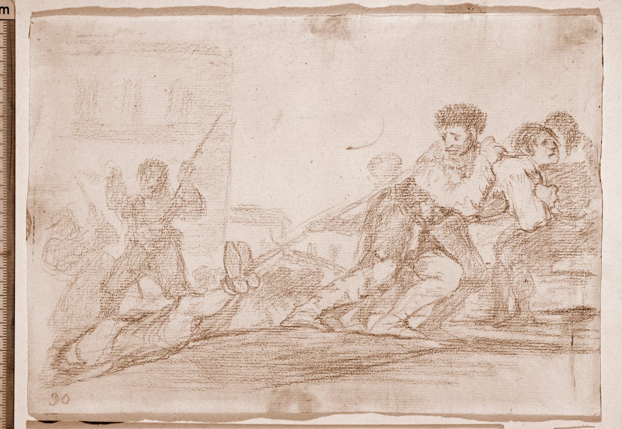 Savaşın Felaketleri: Hak etti (hazırlık çizimi by Francisco de Goya