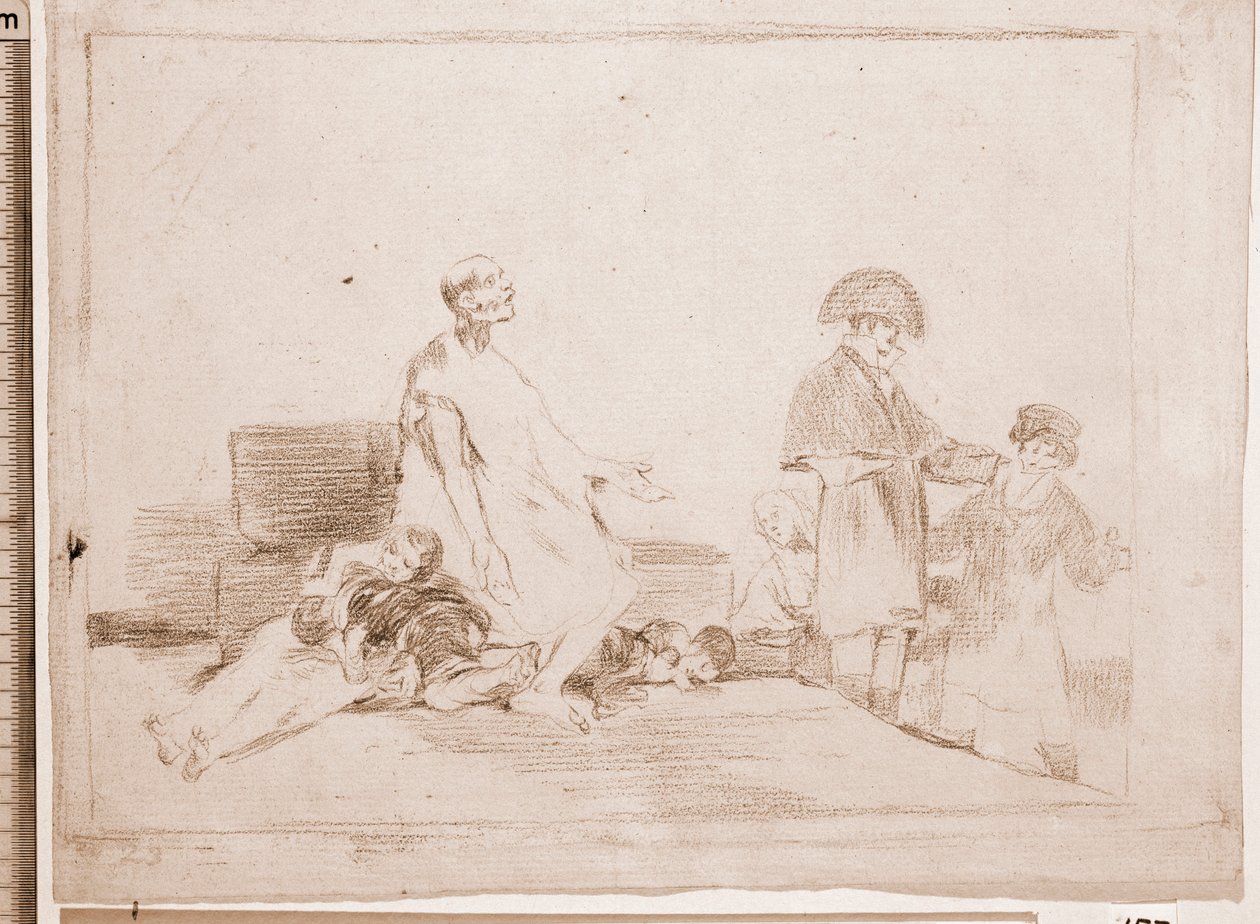 The Disasters of War : Başka bir hattan geliyorlarsa (hazırlık çizimi by Francisco de Goya