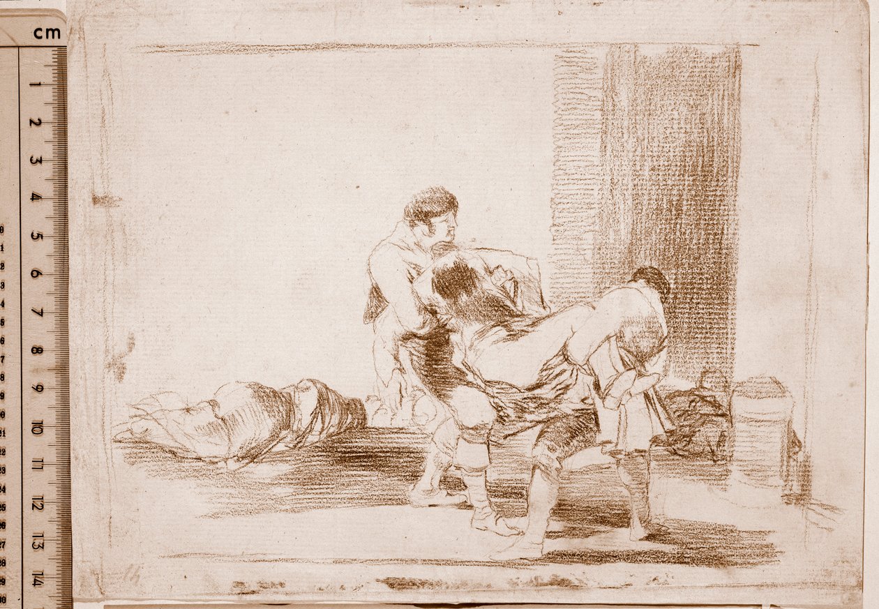 Savaşın Felaketleri: Mezarlıkta (Hazırlık çizimi by Francisco de Goya