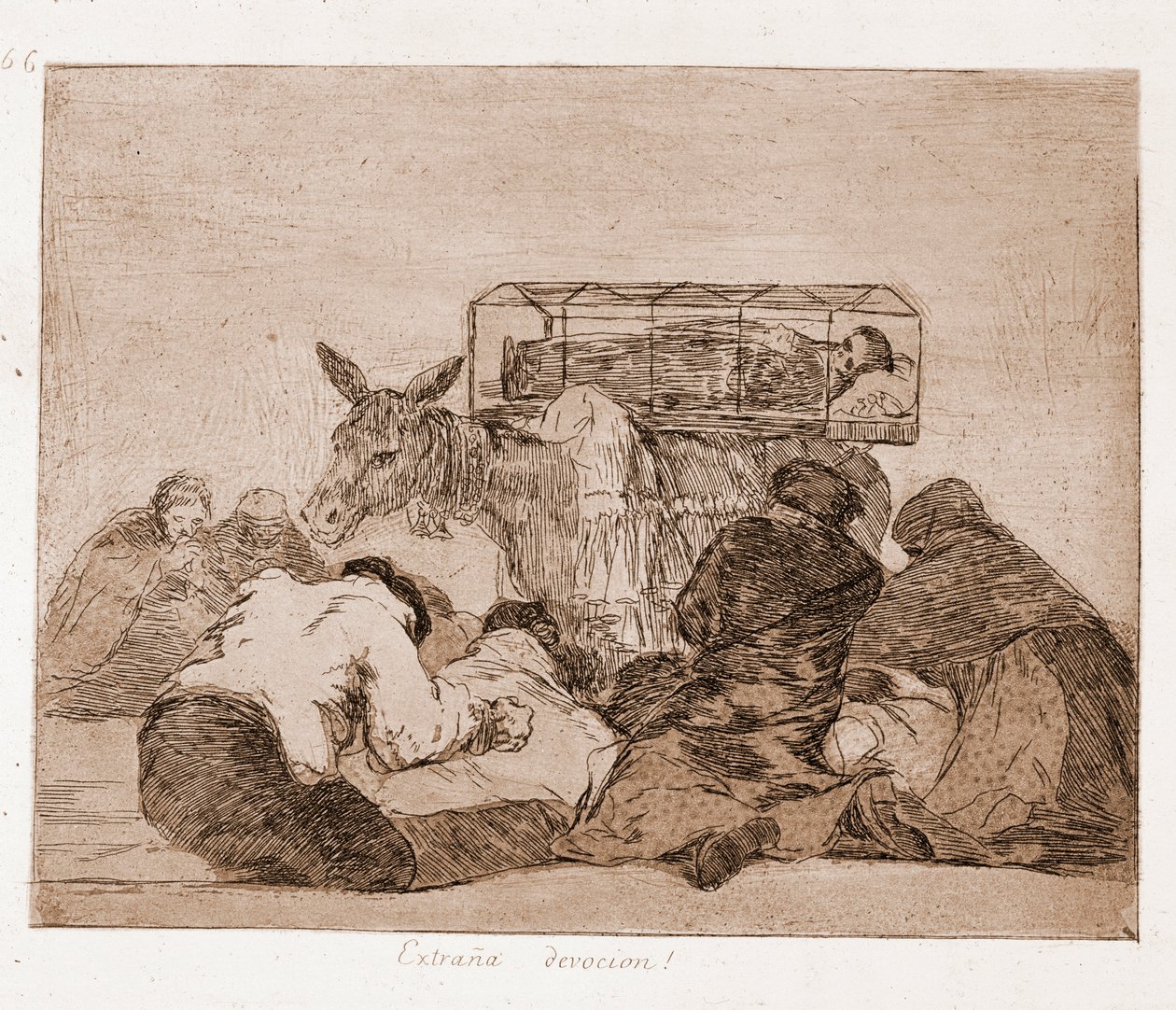 Savaşın Felaketleri: Garip bağlılık (hazırlık çiziminden gravürleme) by Francisco de Goya