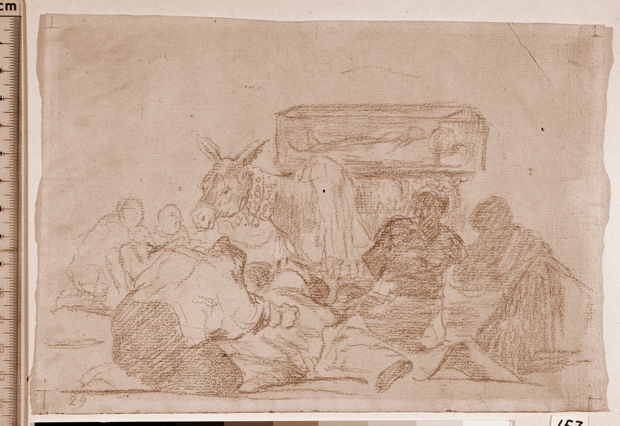 The Disasters of War: Garip bağlılık (hazırlık çizimi) by Francisco de Goya