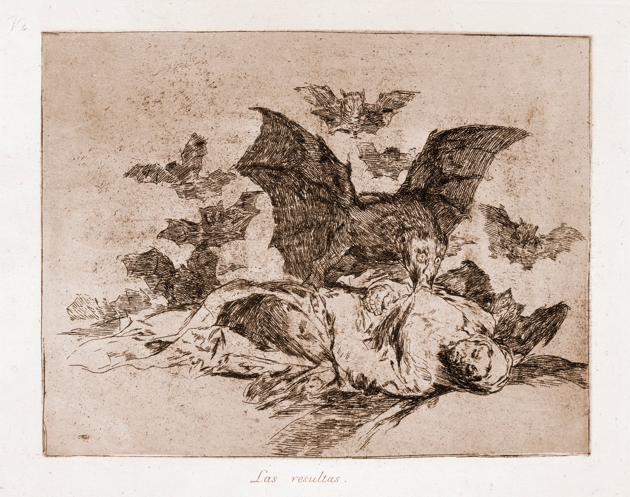Savaşın Felaketleri: Sonuçlar (hazırlık çiziminden gravürleme by Francisco de Goya