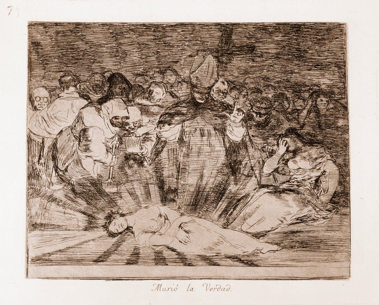Savaşın Felaketleri: Gerçek öldü (hazırlık çiziminden gravür by Francisco de Goya