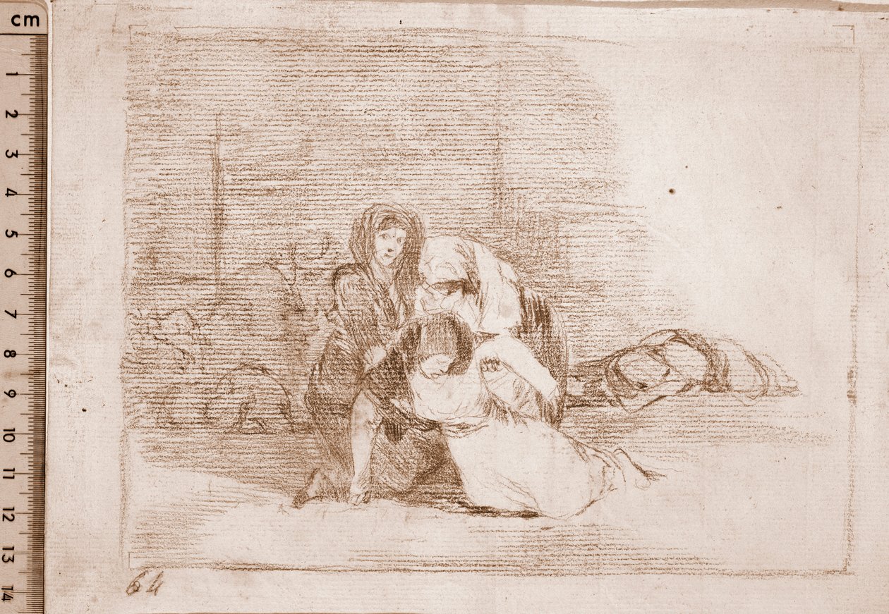 Savaşın Felaketleri : Zamanında gelmezler (hazırlık çizimi by Francisco de Goya