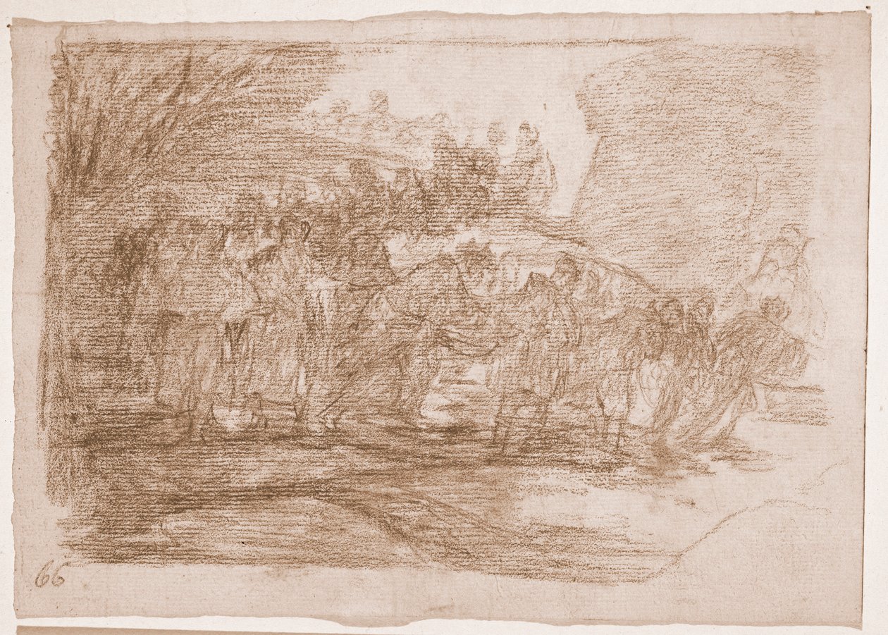 Savaşın Felaketleri : Yolu bilmiyorlar (hazırlık çizimi) by Francisco de Goya
